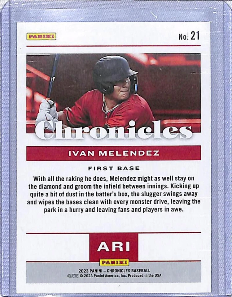 2023 Panini Chronicles #21 Ivan Melendez NM-MT Diamondbacks  - Image 2 of 2