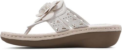 Cliffs By White Mountain Women's Cynthia Thong Wedge Sandals, White Size 9.5W - Picture 5 of 5