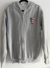 Walt Disney World Sweater Men Large Gray Hooded  Full Zip Logo Casual