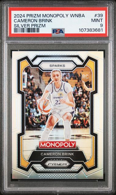 2024 PANINI PRIZM MONOPOLY WNBA SILVER PRIZM #39 CAMERON BRINK ROOKIE RC PSA 9