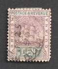 British Guiana QV 1c 1889 SG 193 Ship Used Stamp. Wmk Crown CA. Queen Victoria