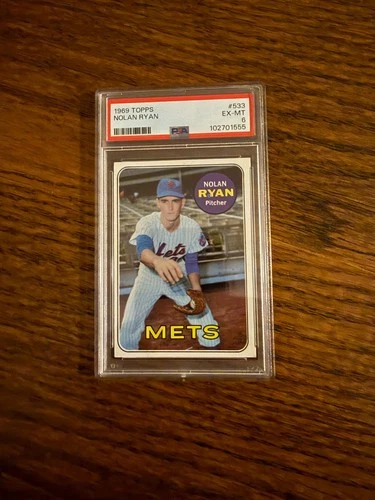 Nolan Ryan 1969 TOPPS baseball card PSA graded 6