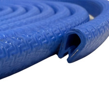 Blue PVC U Channel Edge Trim Grips 2-4mm Finishing Strip