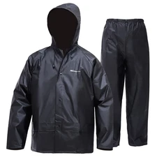 Men's Rain Suit Waterproof Rain Work Gear Ultra-Lite Rain Jacket and Pants