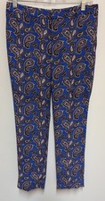 Banana Republic Avery-Fit Blue Paisley Cropped Pant Size 2