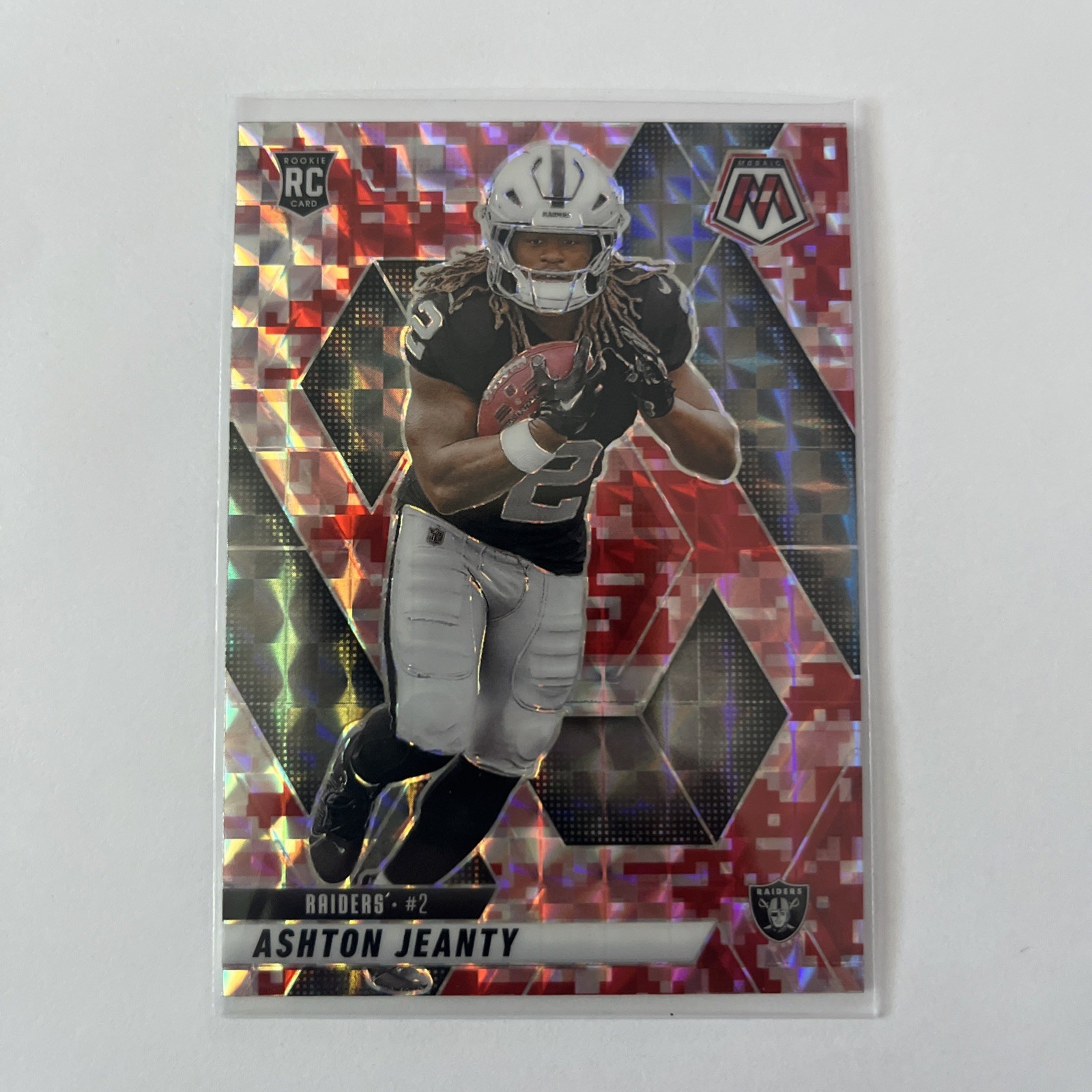 2025 Panini Mosaic- Ashton Jeanty (RC) RED MOSAIC PRIZM #345