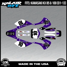 Kalair GFX Graphics Kit for  Kawasaki KX85 KX100 (2001-2013)  Speed - Purple