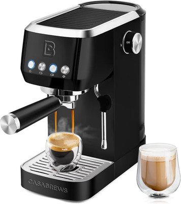 CASABREWS Profi Espressomaschine 20 Bar mit Dampfgarer - Schwarz
