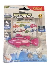 Robo Fish Pink And White Striped Water Activated Life Like Movements W/Batteries