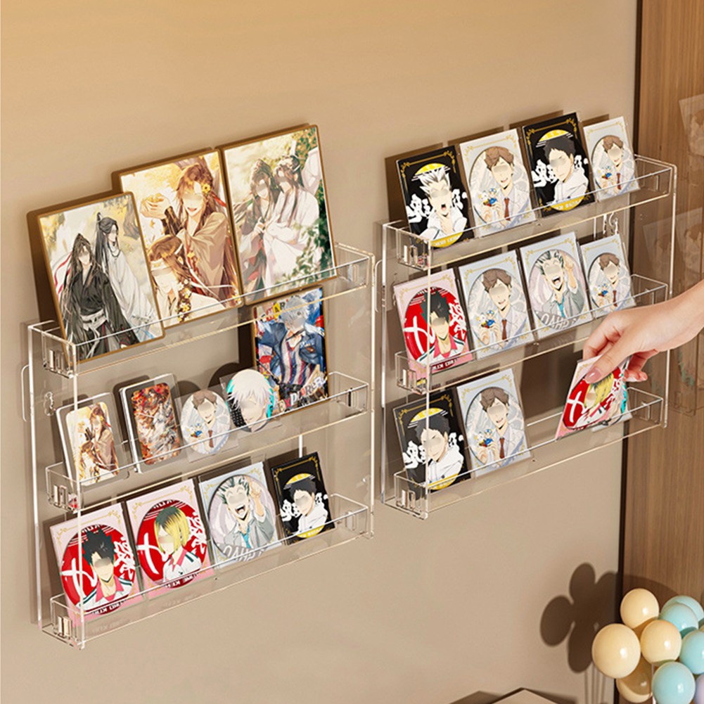 3-Tier Acrylic Nail Polish Rack Clear Wall Mounted Shelf Holder Display Storage