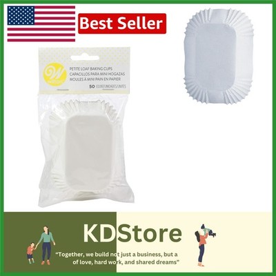 Stylish Mini Disposable White Loaf Cups - Perfect for Cakes & Treats, 50 Count