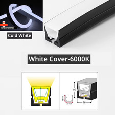 Tubo corda neon led nero flessibile striscia silicone luci morbido impermeabile IP67 DC1