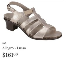 New SAS Sandals Sz 10M Allegro Heel Strap Shoes Lusso Made in USA