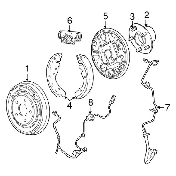 For Dodge Avenger 08-09 Mopar Rear Passenger Side Drum Brake Backing Plate Foto 2 de 2