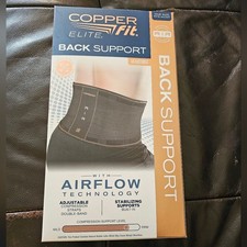 Copper Fit Elite Back Support AirFlow Back Brace Adjustable Double-Band  