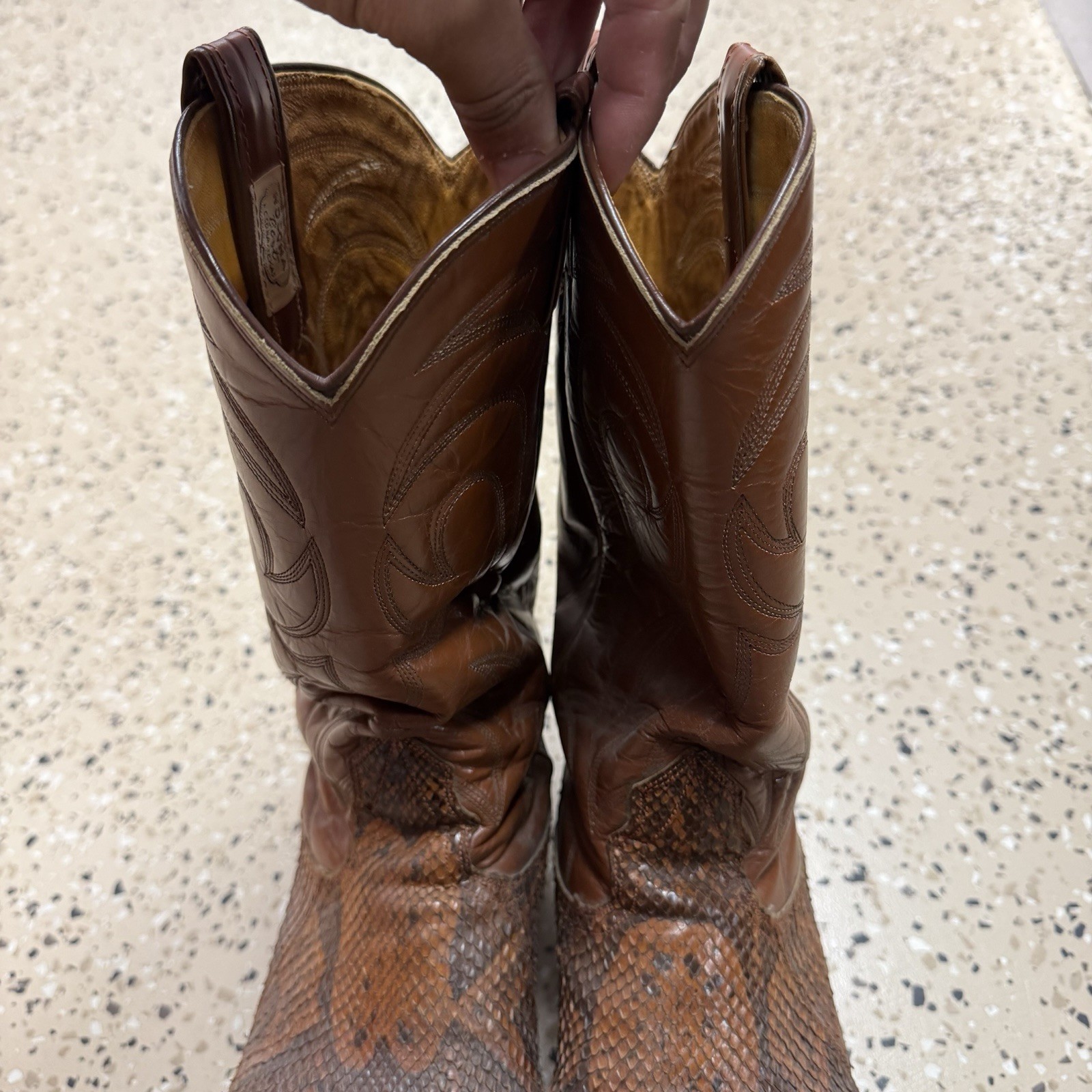 Vintage Nocona Brown Python Snakeskin Cowboy Boot… - image 9