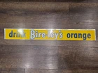 Vintage Bireley’s Orange Tin Tacker Sign – Original NOS Condition Bire-ly's