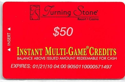 Turning Stone Casino - Verona, NY - XX15 Instant Multi-Game Credits/See Details