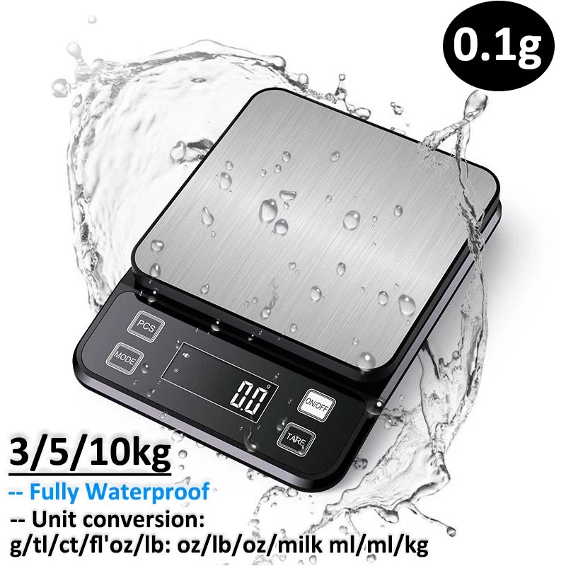 3/5/10kg 0.1g Digital Electronic Kitchen Scale LCD Display Weighing Baking Tool