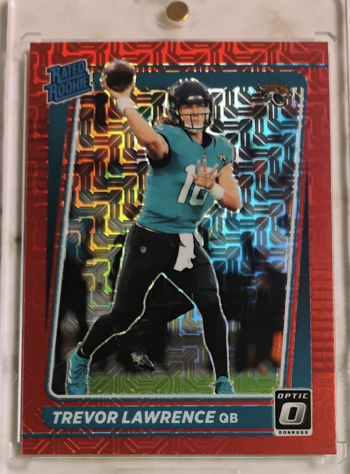 2021 Panini Donruss Optic - Rated Rookie Trevor Lawrence #201 Red Mojo Prizm