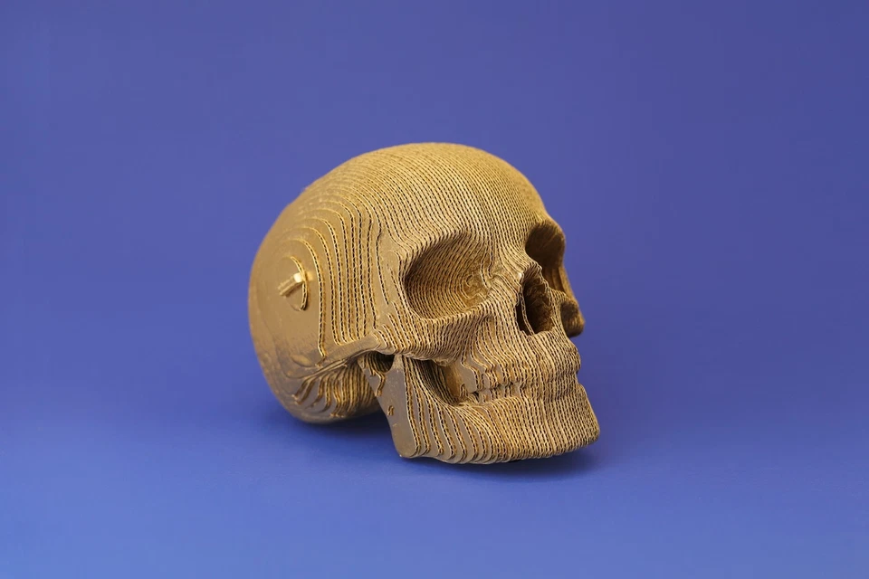 PUZZLE 3D CARTONIC SKULL TESCHIO CARTONE PRETAGLIATO DA ASSEMBLARE DESIGN 72 PZ - Immagine 3 di 4