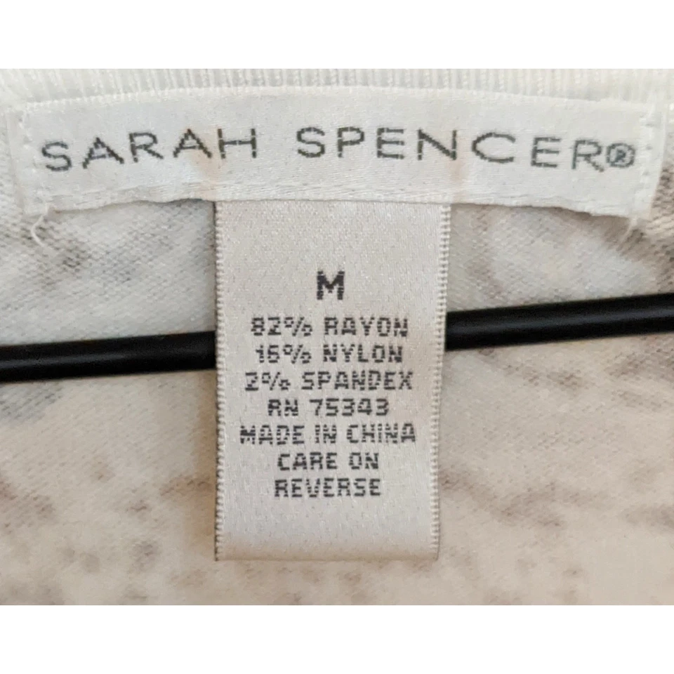 Top Sarah Spencer Mujer Cachemira Manga Larga Talla M Marrón Crema Cuello Barco Foto 3 de 4