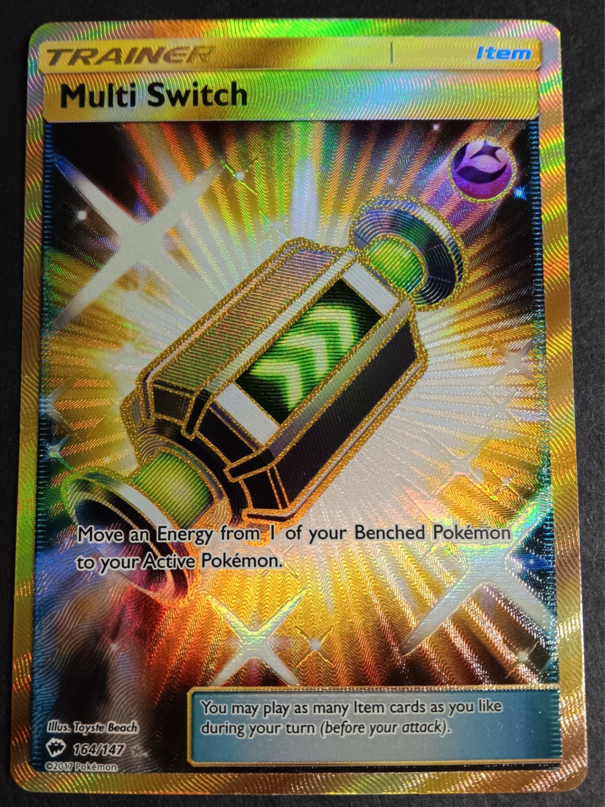 Pokemon - Multi Switch 164/147 - SM Burning Shadows - Secret RARE - GOLD - NM