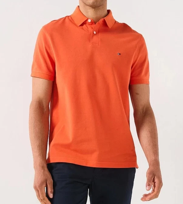 Tommy Hilfiger Men's Orange Regular Fit Polo Shirt (78J9742-800) Size M/L/XL
