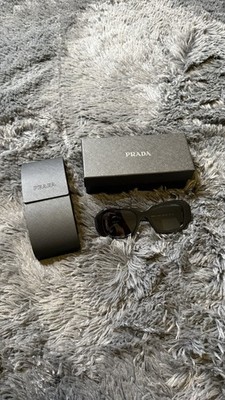Prada PR17WS 1AB5S049 Women's Sunglasses 49 mm Black / Dark Grey Lens