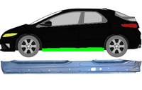 Schweller FüR Honda Civic 5 TüRer 2005 - 2011 Links