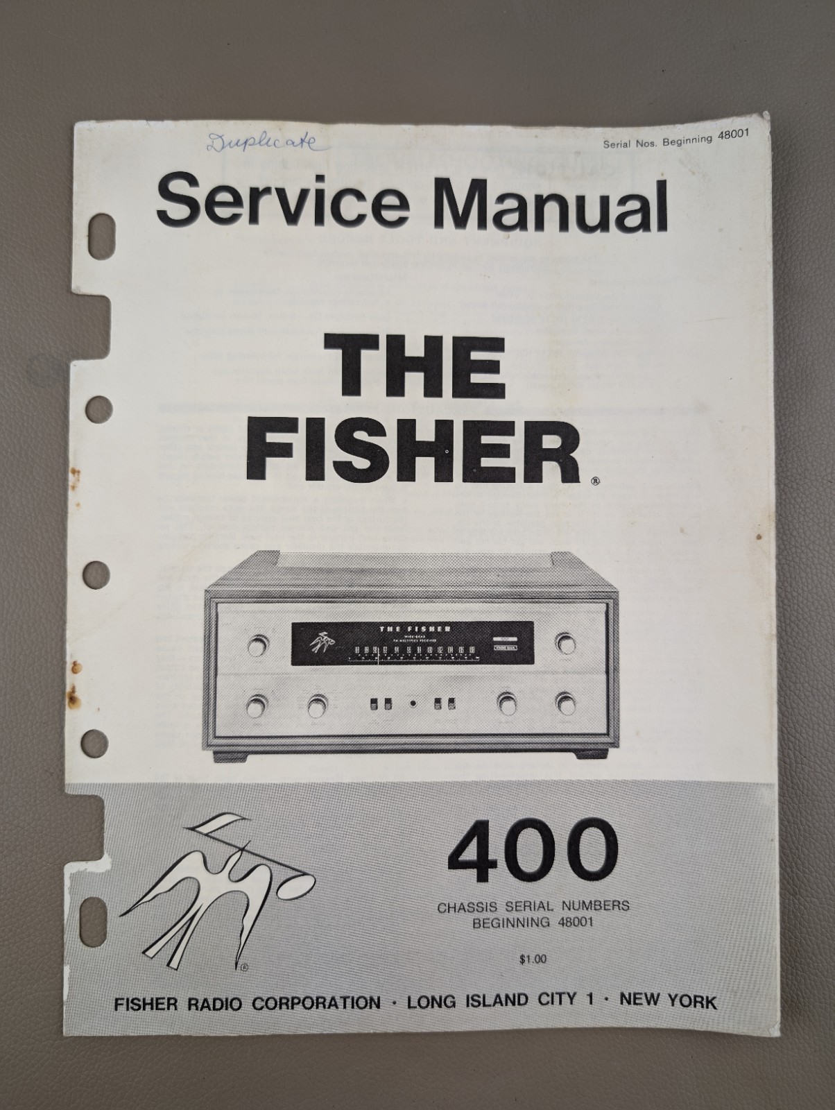 The Fisher 400 Service Manual D-1136