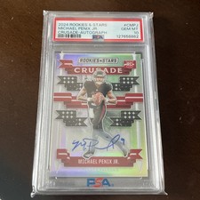 MICHAEL PENIX JR. 2024 ROOKIES & STARS CRUSADE ROOKIE RC AUTO /99 PSA 10!