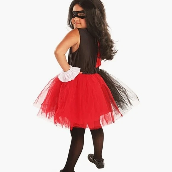 Niñas Harley Quinn Super Villanos Disfraz Niños Joker Bufón Circo Payaso Malvado S Foto 3 de 3