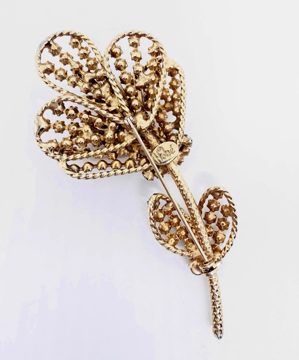 HOBE’ Large Dimensional Rhinestone Flower Brooch … - image 8