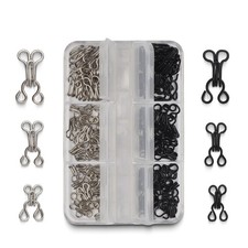 Ahviesli 72 Pairs Hook and Eye 0.9", "0.67", "0.58 inches, Black Silver