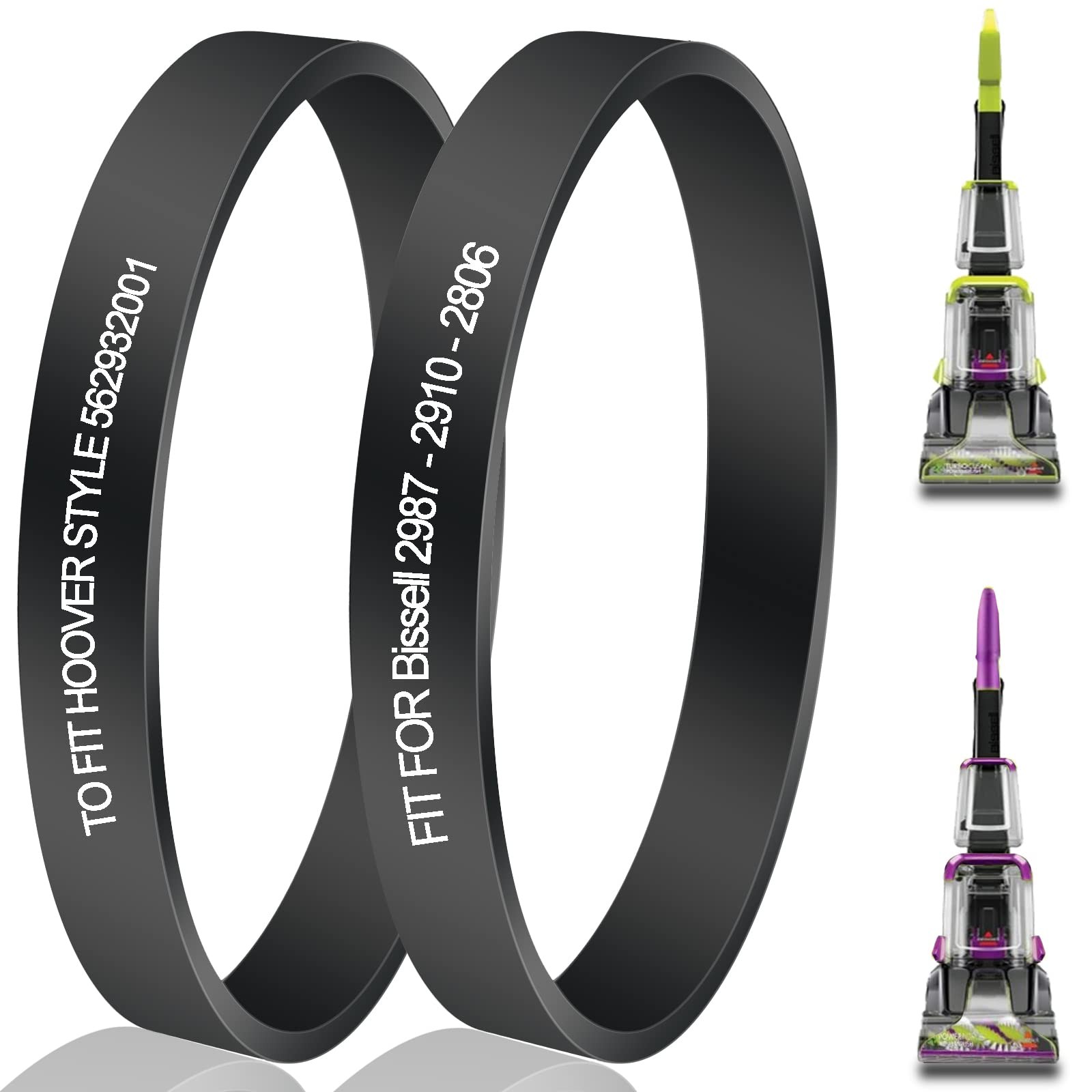 Vacuum Belt for Bissell PowerBrush Pet and TurboClean Pet 2910, 2910W, 2987