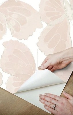 NEW SEALED Aviva Stanoff Monarch Peel & Stick Wallpaper By York Wall  - Pink