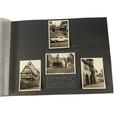 Vintage 1950s Germany Meisenheim Heidelberg Photo Scrapbook Page Car Homes