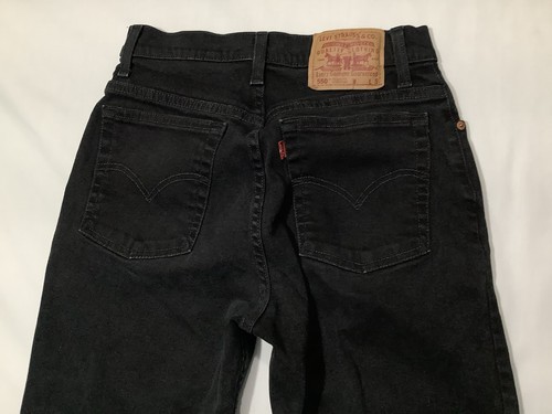Jeans Levi's 550 Talla 8 Calce Relajado Negro Cónico Años 90 Denim Cónico De Colección - Imagen 2 de 10