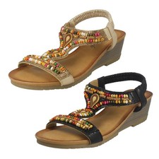 Donna Savannah Zeppa Tacco Estive da Infilare Vacanza Sandali Spiaggia Piscina -