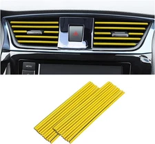 20 Pieces Car Air Conditioner Decoration Strip for Vent Outlet, Yellow 