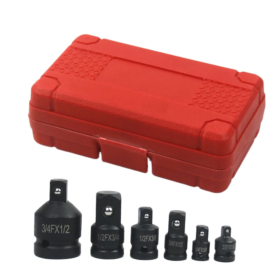 6 Piece Impact Socket Adapter And Reducer Set Female To Male 3/4" 1/4" 3/8" 1/2" - Image 3 of 4