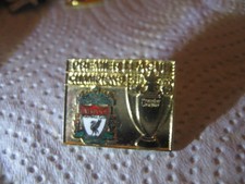 LIVERPOOL FOOTBALL CLUB PREMIER LEAGUE CHAMPIONS GILT ENAMEL PRESS PIN BADGE