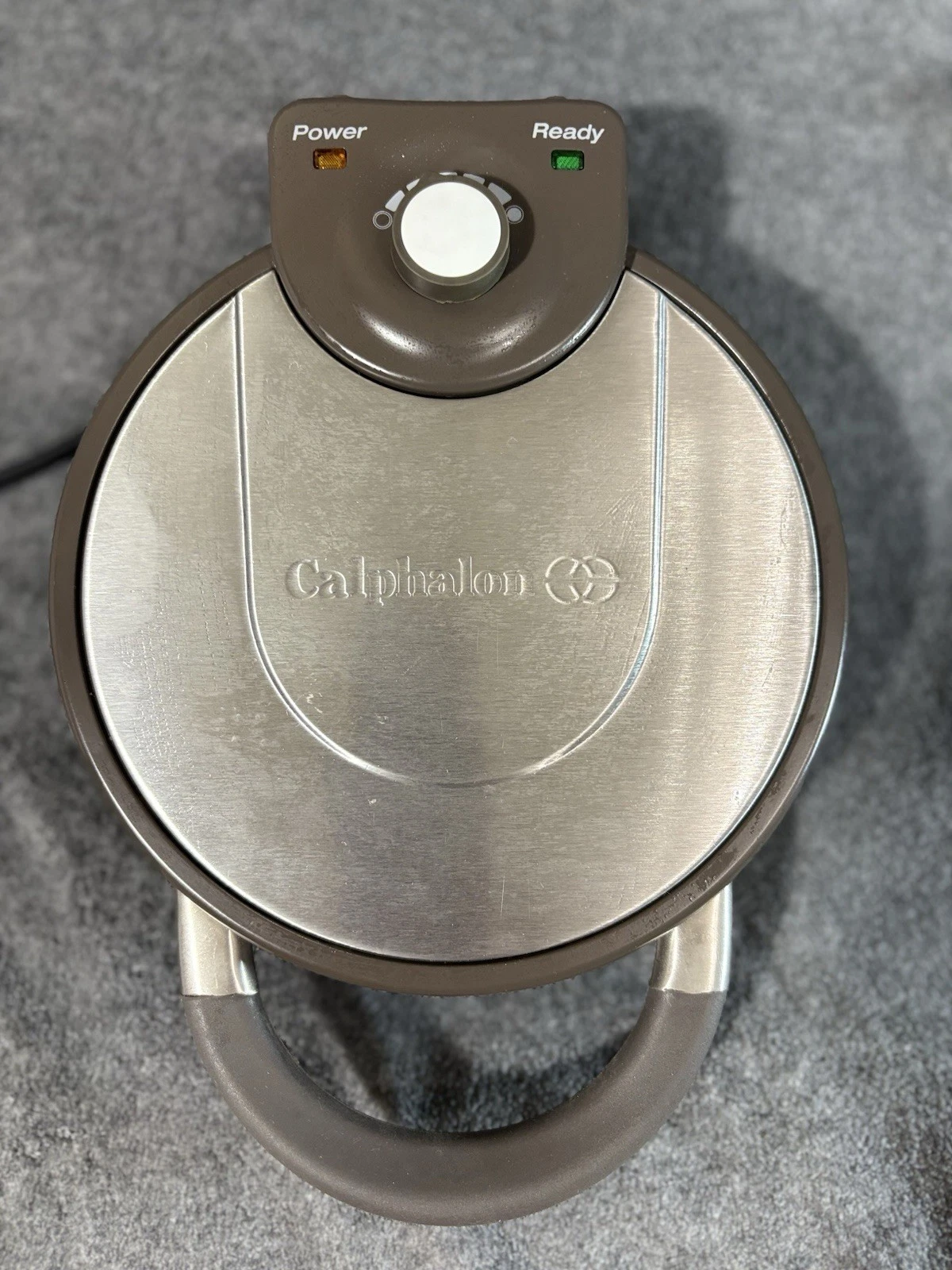 Calphalon HE500RW Classic Round Waffle Maker Stainless Steel Tested EUC