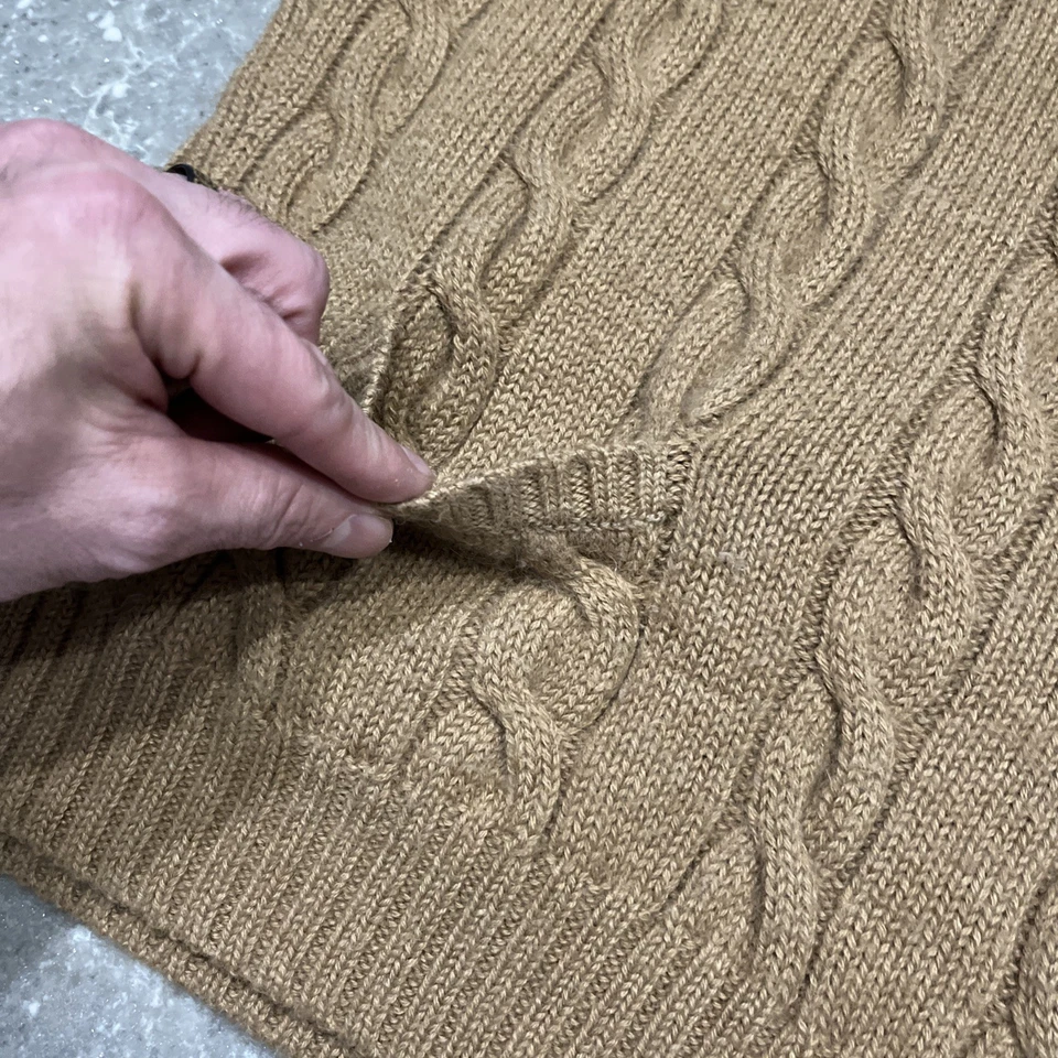 DE COLECCIÓN Polo Golf Ralph Lauren Suéter Chaleco Para Hombre’s L Marrón Lana Alpaca Argyle Años 90 Foto 2 de 4