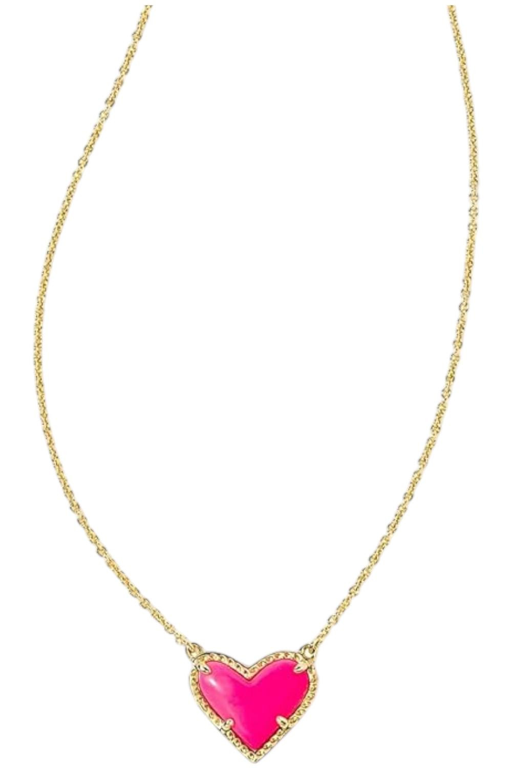 Короткое ожерелье с подвеской в виде сердца Кендры Скотт Ари Золотое Неоново-розовое 7990₽