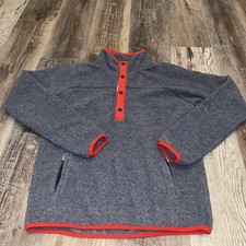 Burton durable goods Large Unisex Fleece Sweater Blue/Gray Long Sleeve 54 