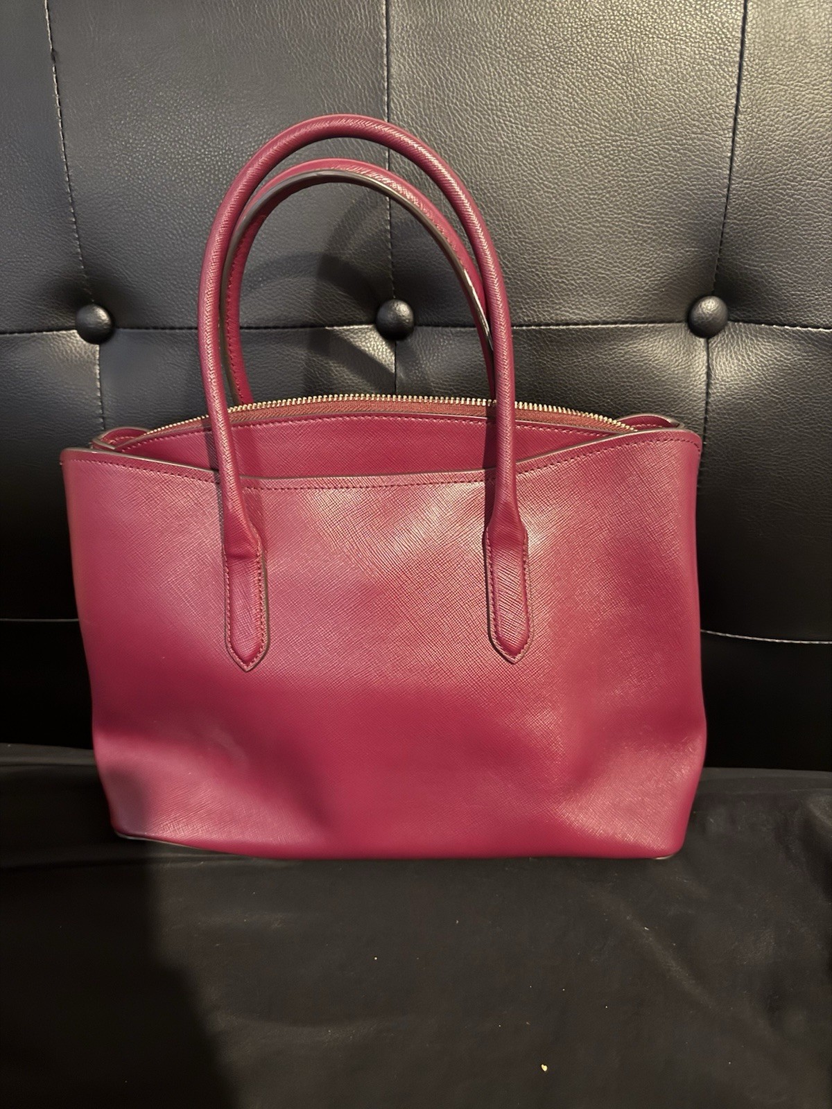 Kate Spade New York Burgundy Saffiano Leather Tote Bag – Structured Work Purse thumbnail 2