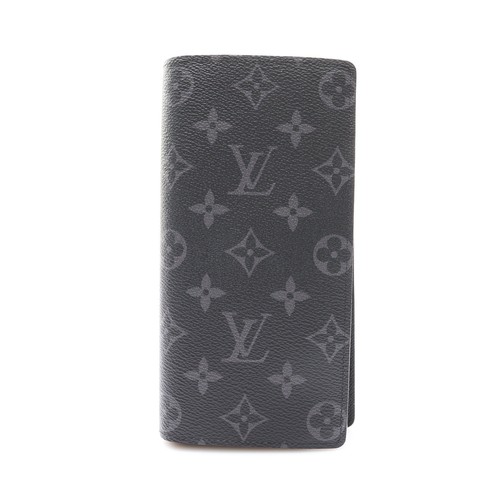LOUIS VUITTON Brazza Small Long Wallet  Monogram Eclipse Black M61697 #RFID