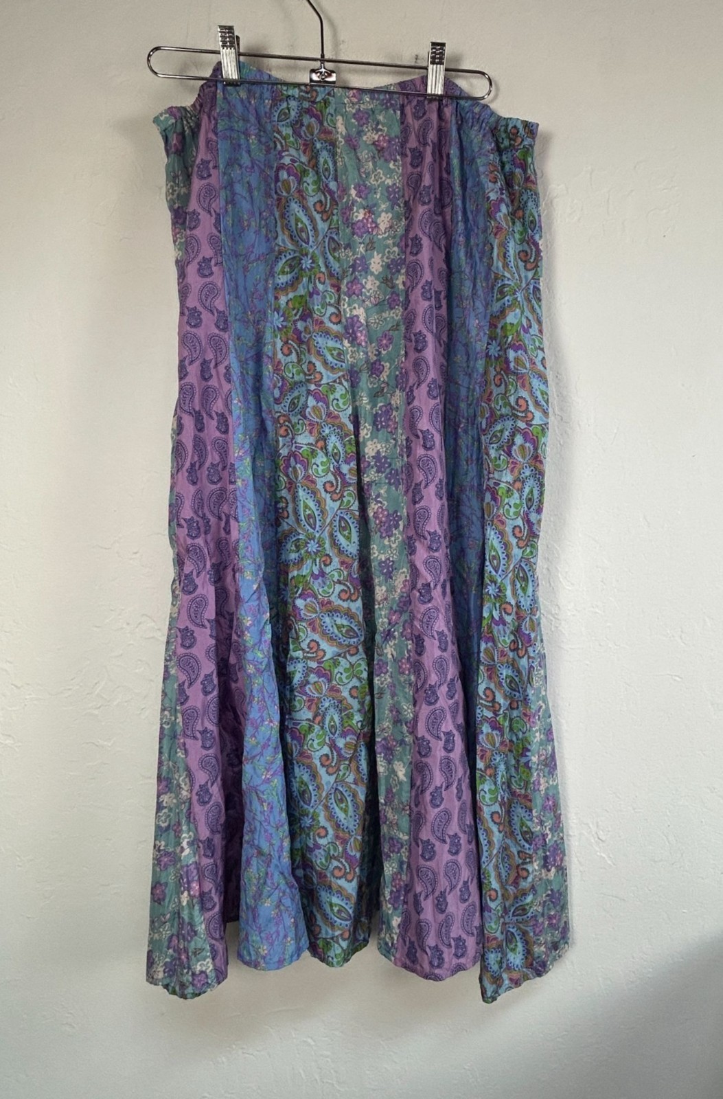 Garnet Hill Womens Multicolor Patchwork Boho Maxi… - image 1